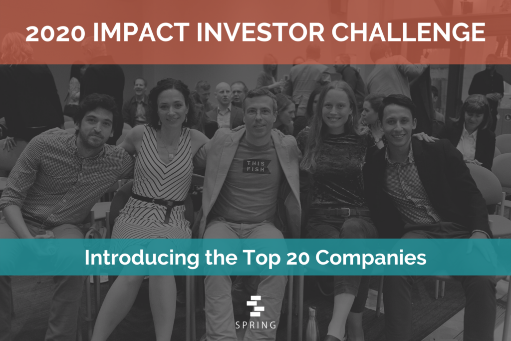 2020 Impact Investor Challenge Top 20 Announcement