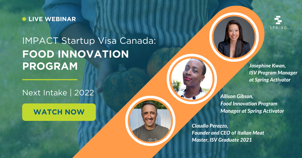 IMPACT Startup Visa Food Innovation Accelerator - Watch Now Banner