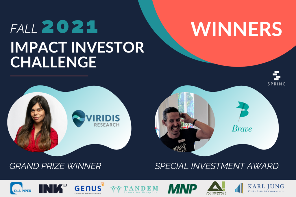 Viridis Research and Brave Technology Coop Receive Impact Investor Challenge Prizes