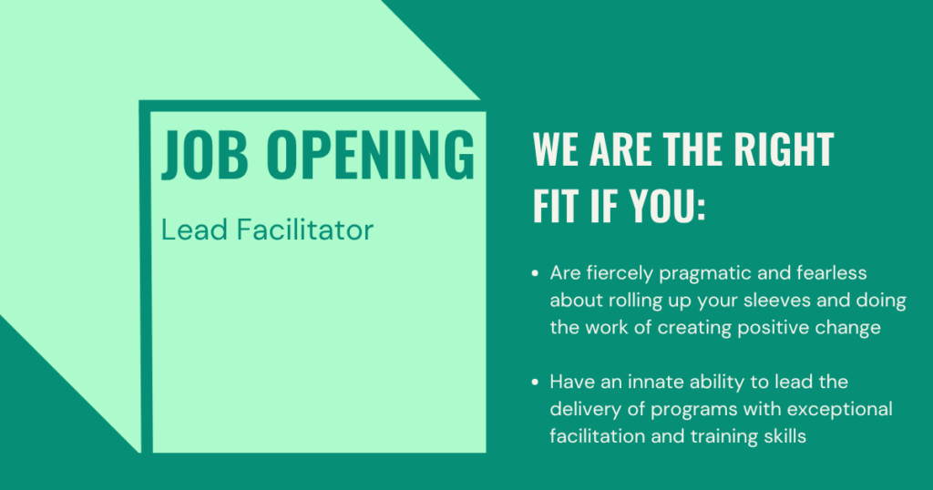 Job Opening - Lead Facilitator