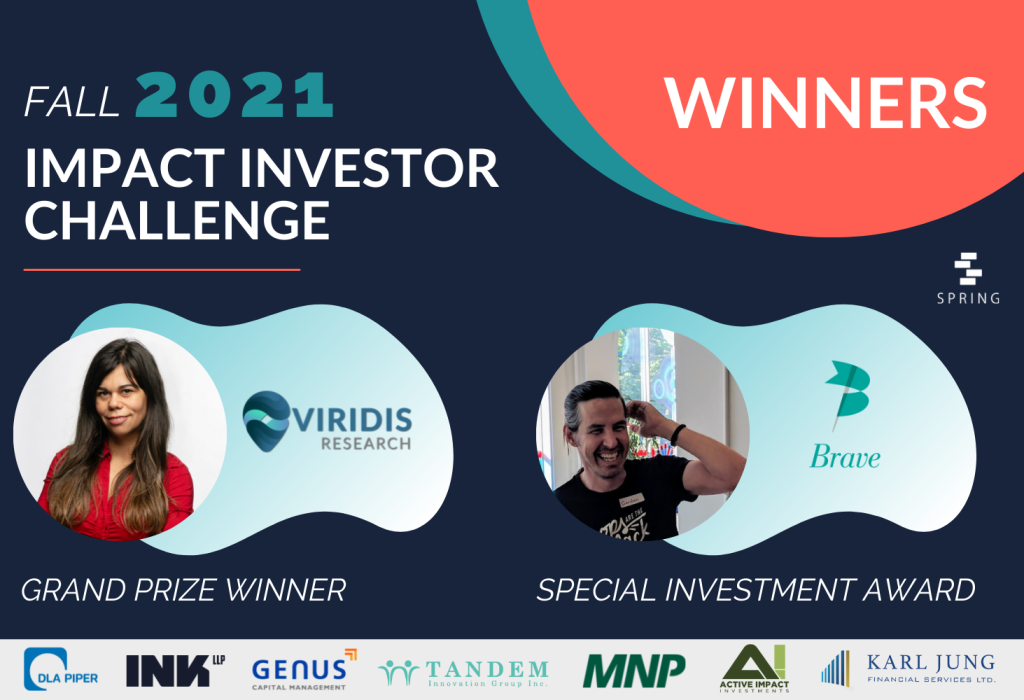 Viridis Research and Brave Technology Coop Receive Impact Investor Challenge Prizes